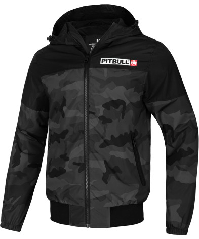 Pitbull West Coast pánská bunda HORIZON WINDBREAKER all black camo