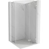 MEXEN/S - Lunar L sprchový kút päťboký krídlový pravá 90 x 90, transparent, nikel kartáčovaný 831L-090P-090L-97-00-P