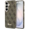 Guess PU 4G Script Metal Logo Magnetic Zadní Kryt pre Samsung Galaxy S26 Brown
