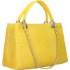 Mondo Italia Kožená kabelka 765 žltá Made in Italy Žltá