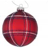 Vianočná sklenená ozdoba Aldin karo 1ks, 8 cm - 5