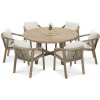 Furrore AMALFI MARIGOLD 6+1 ROUND záhradná jedálenská súprava, natural 005047
