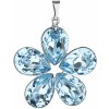 Evolution Group Prívesok bižutéria so Swarovski krištáľmi modrý kvietok 54037.3 aqua