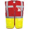 PORTWEST Portwest Kontrastná vesta Paris Hi-Vis Executive Žltá-Červená, M