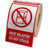 Labelea Samolepiace etikety 80x120 mm NICHT BELASTEN / DO NOT STACK, na zásielky, 500 etikiet na rolke EKZ080120NESNB