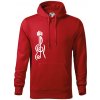 Husľový kľúč gitara - Mikina pánska Cape s kapucňou - 3XL ( Červená )