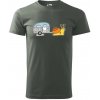 Slimačí obytňák - Klasické pánske tričko vyššej gramáže - L ( Tmavá bridlica (sivá so zeleným nádychom) )