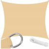 Tieniaca plachta štvorcová 3x3 m + šnúra béžová 3 x 3 m