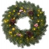 Veniec MagicHome Vianoce, prírodný, zasnežený, 48x LED, IP20, 2xAA, 40 cm