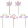 Party Zápichy na tortu a muffiny - Jednorožec 5 ks