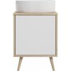 Oltens Hedvig skrinka 50x45x49.7 cm závesná kúpeľňová skrinka pod umývadlo biela-dub 60202060