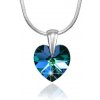 Stříbrný přívěsek SRDCE 14mm se Swarovski Elements - Bermuda Blue LSW091P