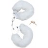 Furry Cuffs White Železné putá s kožušinkou