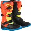 Boty TECH 3S YOUTH, ALPINESTARS, dětské (oranžová fluo/modrá/žlutá fluo/černá, vel. 39)