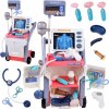JOKO Veľká Sada Detský lekársky vozík s röntgenom a stetoskopom na batérie ružový