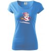 Santa so zahryznutým psom - Dámske tričko Pure - XS ( Svetlomodrá )