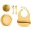 Zopa Silicone Set miska s prísavkou 1 ks tanier s prísavkou 1 ks podbradníček 1 ks príbor 2 ks