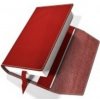 Variabilní kožený obal na knihu se záložkou - kůže červená