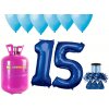 HeliumKing Hélium párty set na 15. narodeniny s modrými balónmi