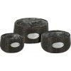 PROGARDEN Kvetináč prútený sada 3 ks FLOWERS GARDEN 29 / 25 / 19 cm antracit KO-430000650