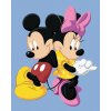 Diamondi Diamantové maľovanie - MICKEY MOUSE A MINNIE NA MODROM POZADÍ Rámovanie: vypnuté plátno na rám, Rozmer: 40x50 cm