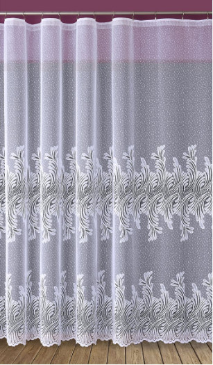 Krásna metrážová záclona s náznakom vlny Pilana, biela, 7 rozmerov Šířka: 100cm