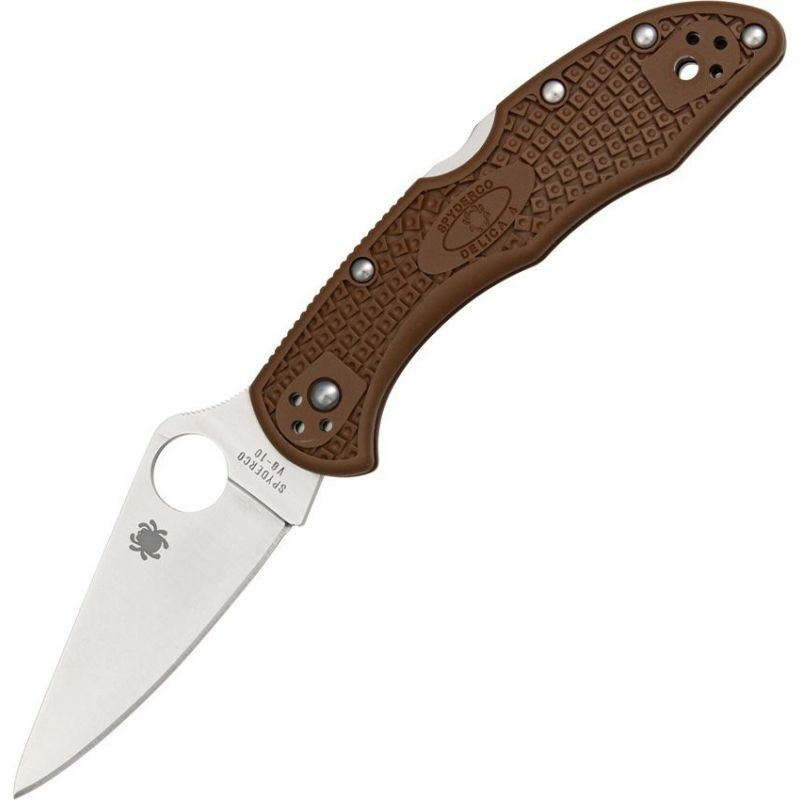 Spyderco Delica 4 Lightweight Flat Ground Brown C11FPBN