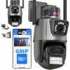DVOJITÁ WIFI KAMERA IP SMART VONKAJŠIA OTOČNÁ QHD 4MP ZOOM APLIKÁCIA IR