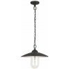 RABALUX SK Svietidlá s.r.o. Vintage závesné exteriérové svietidlo Vigo 8687 - matná čierna - priehľadná