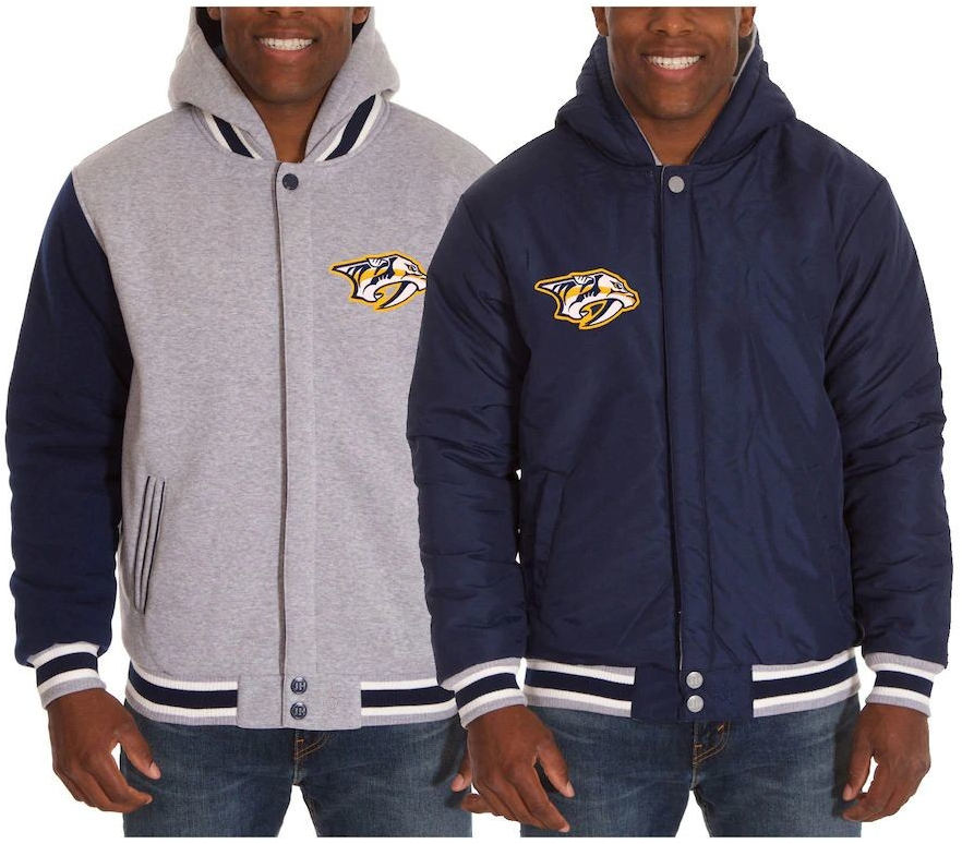 JH Design bunda Nashville Predators Oboustranná Two-Tone Reversible Fleece Hooded