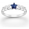 Strieborný prsteň Star MODRÝ 54