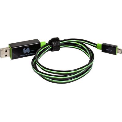 RealPower 187656 USB, USB 2.0 USB-A zástrčka, USB Micro-B zástrčka, 0.75m, zelený