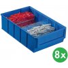 Allit Plastový regálový box ShelfBox typ D - 183 x 300 x 81 mm, 8 ks, modrý