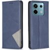 Peňaženkové kožené puzdro Rhombus Texture na Xiaomi Redmi Note 13 Pro 4G - Modrá