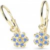 Cutie Jewellery Zlaté detské náušnice C2746-10-X-1 svetlo modrá