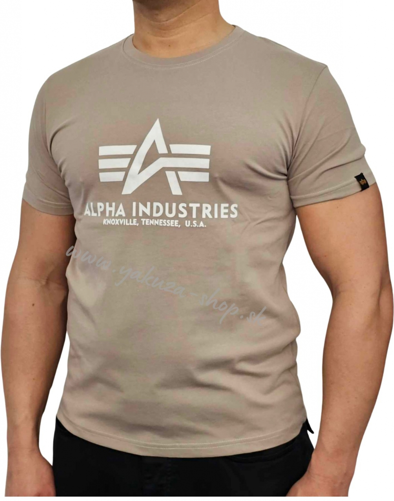 Alpha Industries Basic T-shirt Vintage Sand pánske tričko hnedé pieskové
