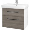 Dreja Kúpeľňová skrinka Q MAX SZZ2 70 - N01 Biela lesk / Úchytka T06 / D25 Teak