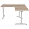 Delso Rohový výškovo nastaviteľný stôl Shaper 130 x 180 cm ľavý, dub sonoma / biela