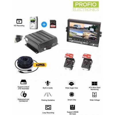 PROFIO X7 - 4 kanálová DVR s nahrávaním na HDD 2TB - podpora vloženia SIM karty/online sledovanie