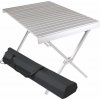Kempingový stôl s taškou, hliník, sivý,108 x 71 x 72 cm
