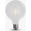 V-TAC Opálová LED filament žiarovka E27 G125 7W, Studená biela 6000 - 6500K