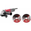 Bruska Worcraft AG08-125P, 710W, 125 mm, M14, úhlová bruska, PROMO + 2 kotouče