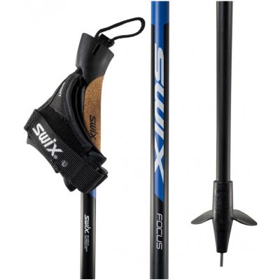 Bežecké palice Swix Focus Dĺžka palice: 165 cm / Farba: čierna/modrá