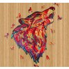 Drevené kreatívne puzzle Červený vlk