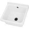 Gamma Riva, univerzálna plastová výlevka 40x38x22,8 cm + sifón, 1-komorová, biela, GMA-KGR40-WH