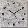 Sklenené nástenné hodiny štvorec Kamenná stena 30x30 cm