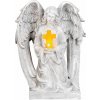 Dekorácia MagicHome, Anjel s krížom, LED, polyresin, na hrob, solar, 23,5x19,5x30,5 cm (8091656)