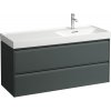 Laufen Meda skrinka 118x45x51.5 cm závesná kúpeľňová skrinka pod umývadlo sivá H4217620112661