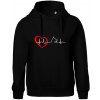 Nemecký ovčiak ekg - Oversized mikina dámská Moon - kratšia + širšia - XS ( Čierna )
