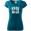 Nápis Krav Maga - Dámske tričko Pure - L ( Petrolejová )